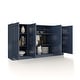 preview thumbnail 16 of 70, 100% Solid Wood 65" Sideboard with Clear, Frosted Glass or Solid Wood Doors by Palace Imports