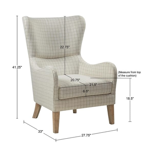 dimension image slide 0 of 2, Madison Park Leda Swoop Wing Chair