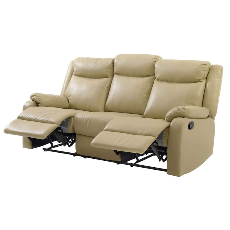 Ward Faux Leather Double Reclining Sofa - Putty