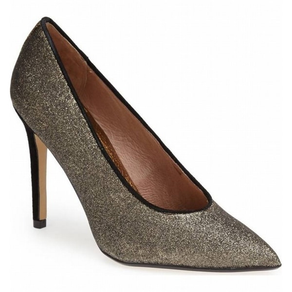 Nina NEW Gold Women's Shoes Size 7.5M REfine Suede Glitter Pump