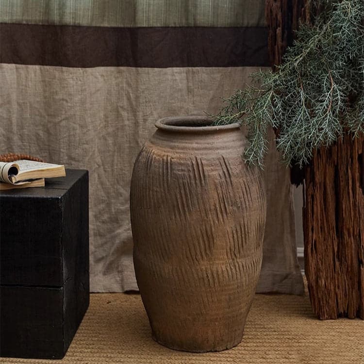 RusticReach Large Floor-Standing Clay Pot