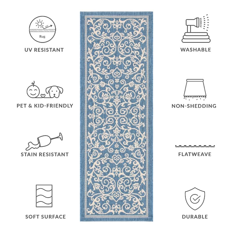 SAFAVIEH Courtyard Miljeta Indoor/ Outdoor Waterproof Patio Backyard Rug