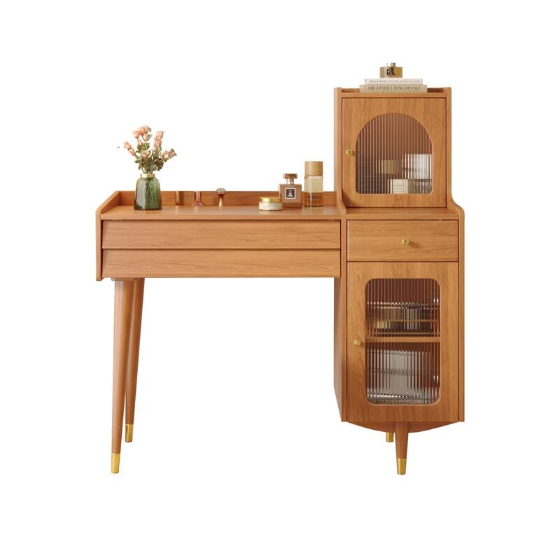 JASIWAY Modern Simple Makeup Vanity Dressing Table, Coffee