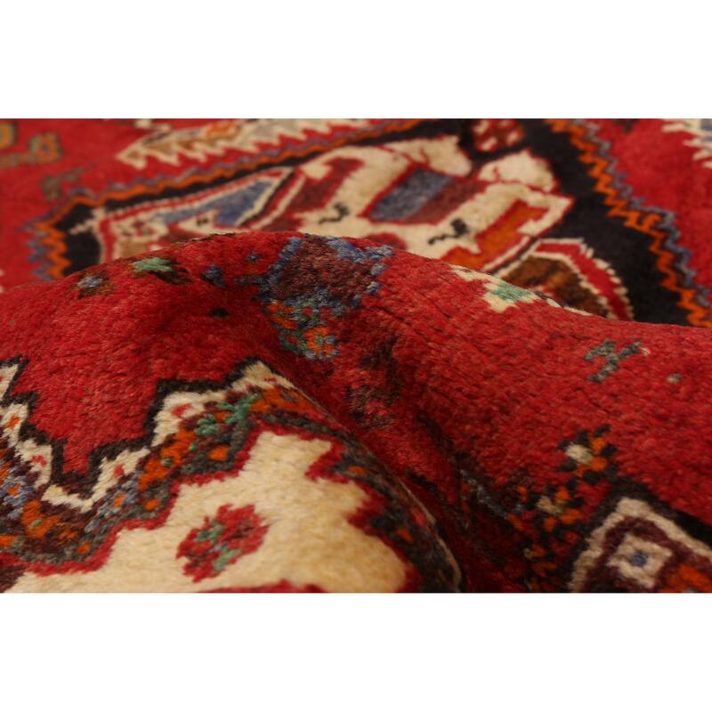 ECARPETGALLERY Hand-knotted Melis Vintage Red Wool Rug - 4'5 x 5'6