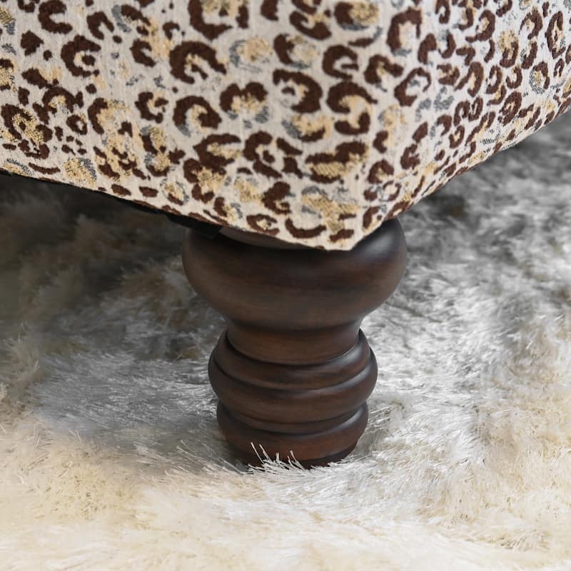 Roundhill Furniture Charbilia Fabric Tufted Cocktail Ottoman