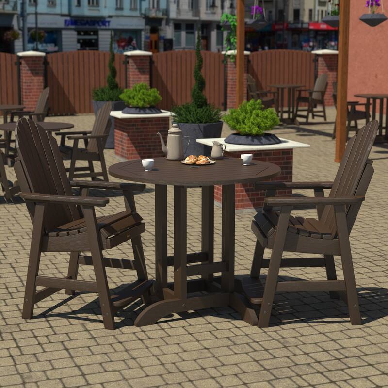 Highwood Commercial 3-Piece Adirondack 36" Bistro Counter Height Dining Set