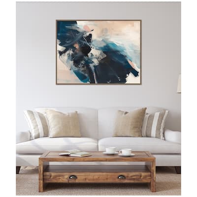 Kate and Laurel Sylvie Deep Blue Momentum II Framed Canvas by Amy Lighthall