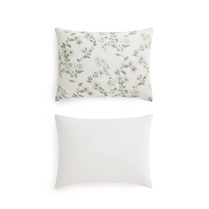 Martha Stewart Hazel Floral Beige Cotton Duvet Cover Set