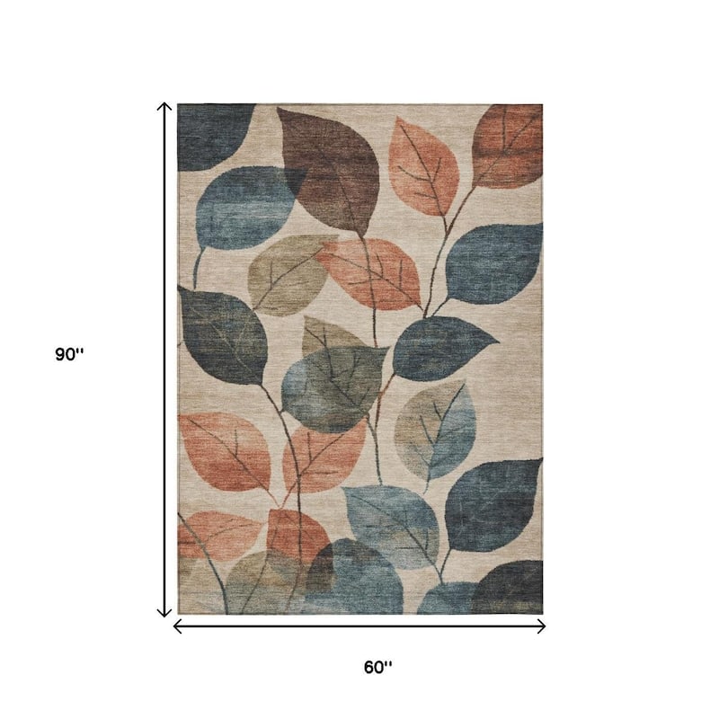 HomeRoots Floral Transitional Rectangle Outdoor Rug
