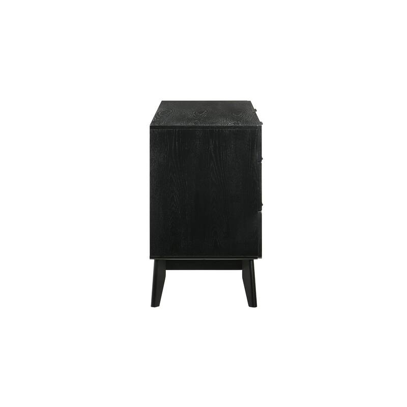 Petra Black Wood 6-Drawer Double Dresser