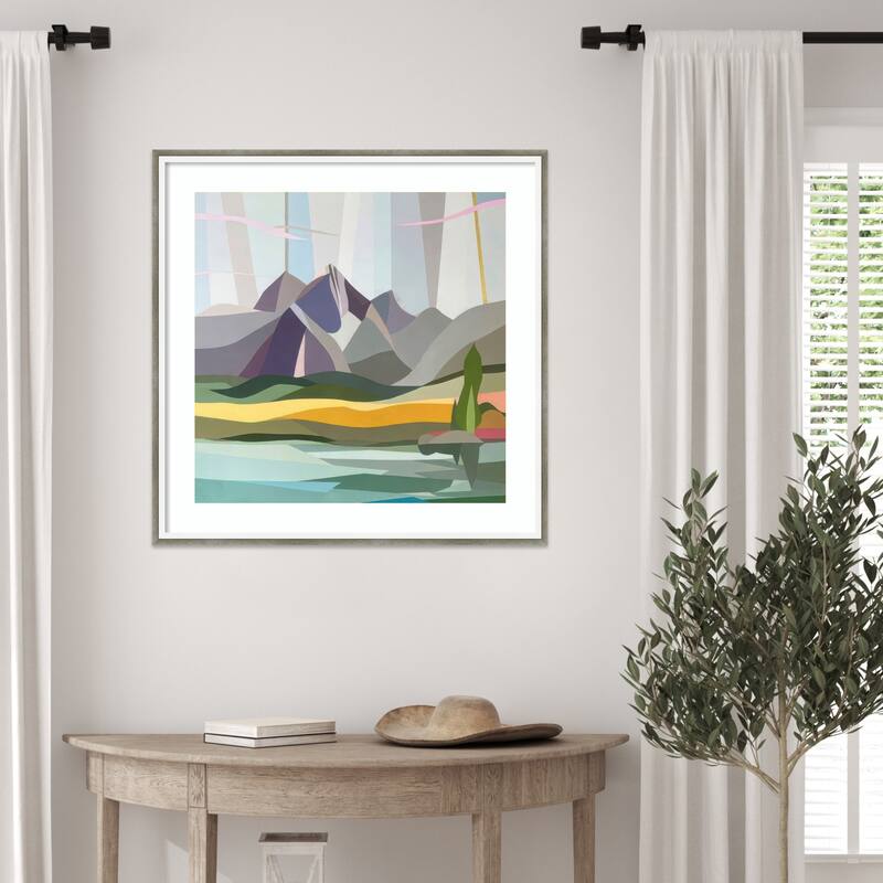 Sierras Other Side by Melba Browne Wood Framed Wall Art Print - Lucie Silver White