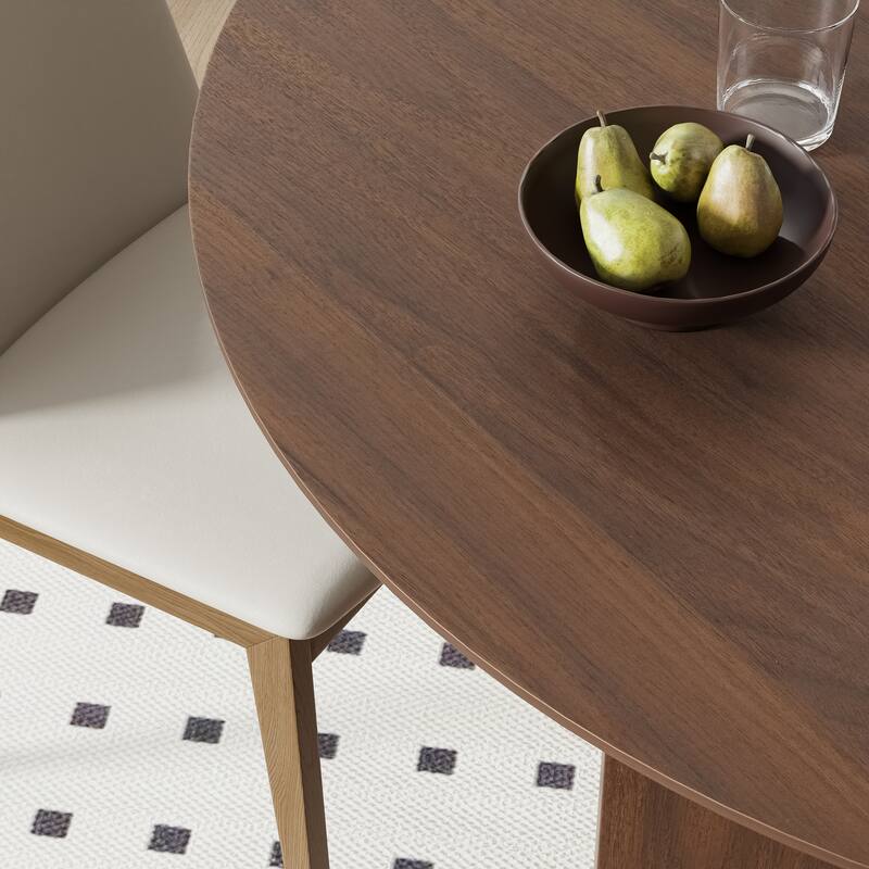 Solid Wood Dining Table with Arched Legs Oval Kitchen Table for Dining Room