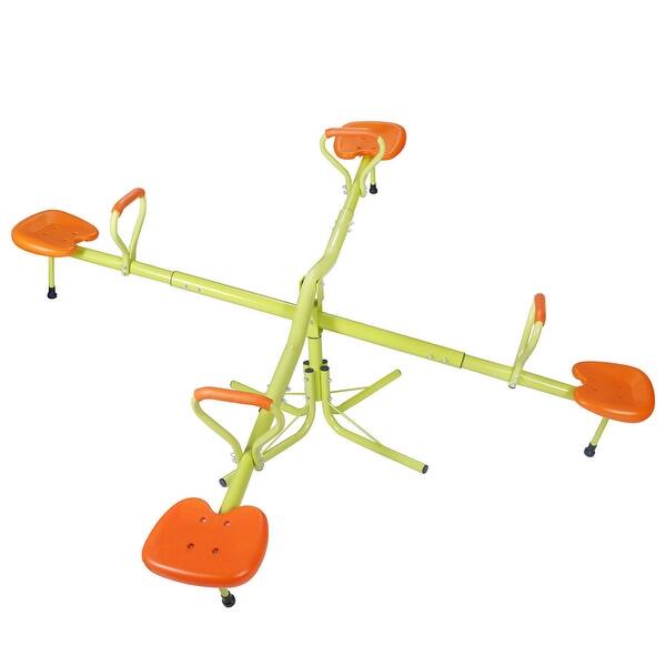 slide 2 of 6, Heavy-Duty 2-4 Kids Seesaw 360 Degree Spinning GREEN