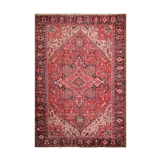 Hand Knotted Rust,Rose Wool Oriental Area Rug (10x14) - 9' 5'' x 13' 3 ...