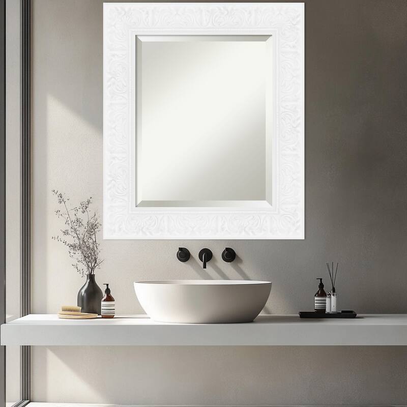 Luxe Beveled Framed Bathroom Vanity Wall Mirror