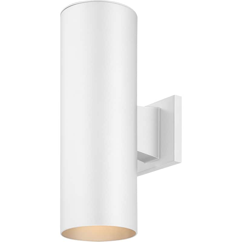 Volume Lighting 2-Light LED White Outdoor Cylinder Wall Mount