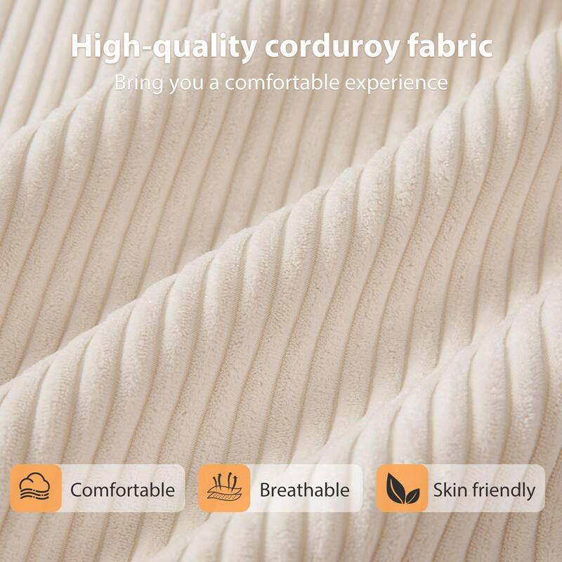 Corduroy Memory Foam bean bag Sofa With Ottoman