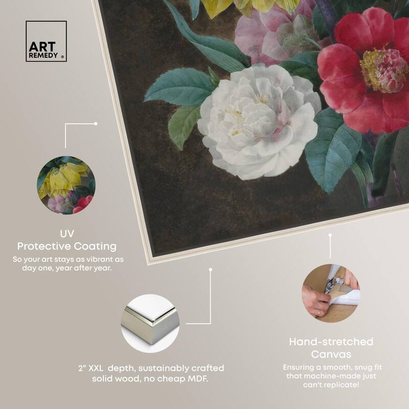 Four Peonies and a Crown Canvas by Art Remedy