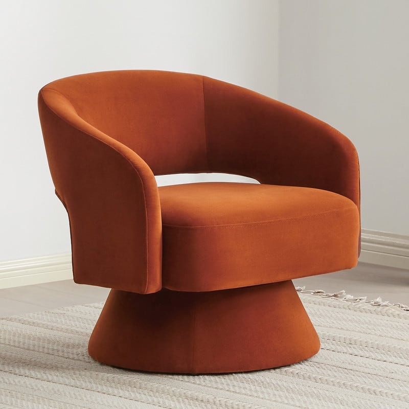 Spruce & Spring Jamie Swivel Fabric Accent Chair