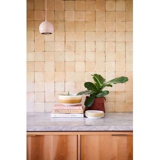 Handmade 4x4-in Moroccan Mosaic Solid Color inSand