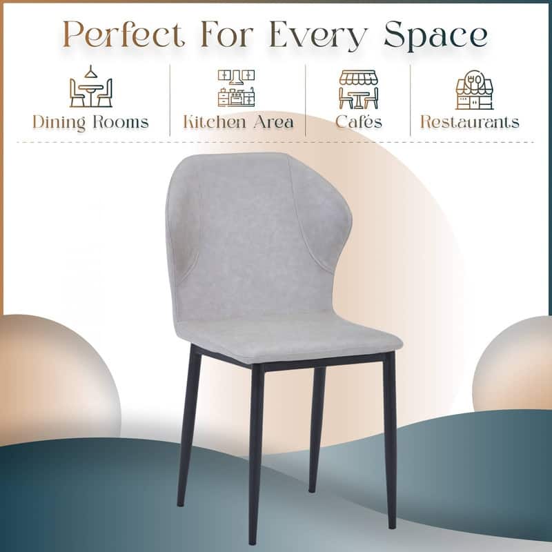 Mosaic Modern Upholstered Fabric Dining Chair with Metal Legs by LeisureMod
