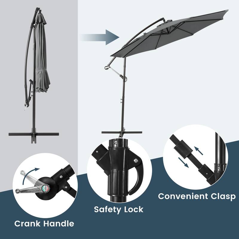 Weller 10-foot Offset Cantilever Hanging Patio Umbrella