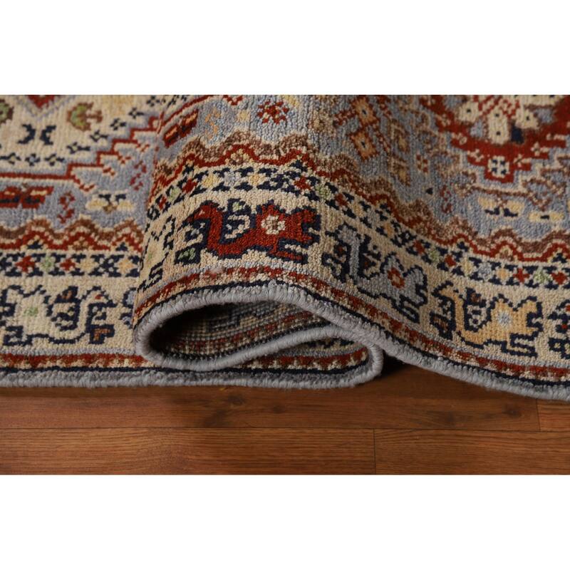 Geometric Traditional Heriz Serapi Runner Rug Handmade Wool Carpet - 2'7"x 8'1"