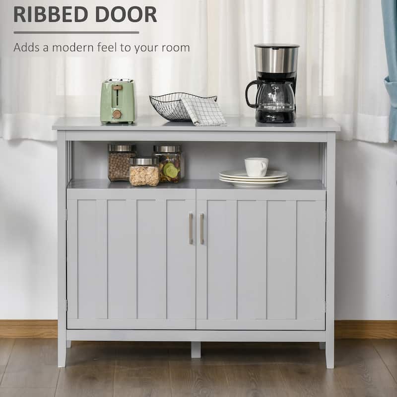 HOMCOM Sideboard Buffet Server Table with 2 Doors, Kitchen Storage Cabinet with Adjustable Shelves for Kitchen and Dining Room