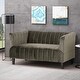 preview thumbnail 7 of 10, Weymouth Contemporary Channel Stitch Velvet Settee by Christopher Knight Home