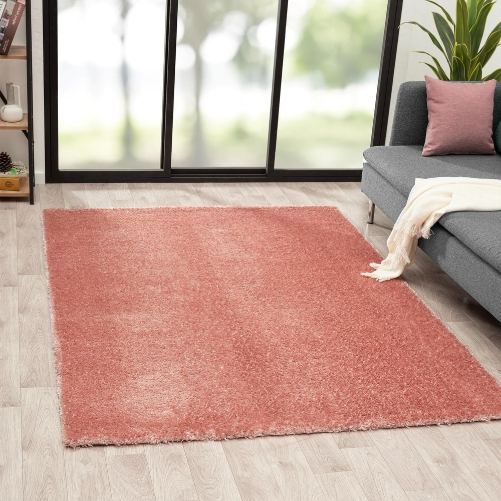 Luxe Weavers Solid Plush Shag Area Rug