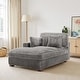 preview thumbnail 134 of 174, 41" W Plush Corduroy Chaise Lounge with Pillows