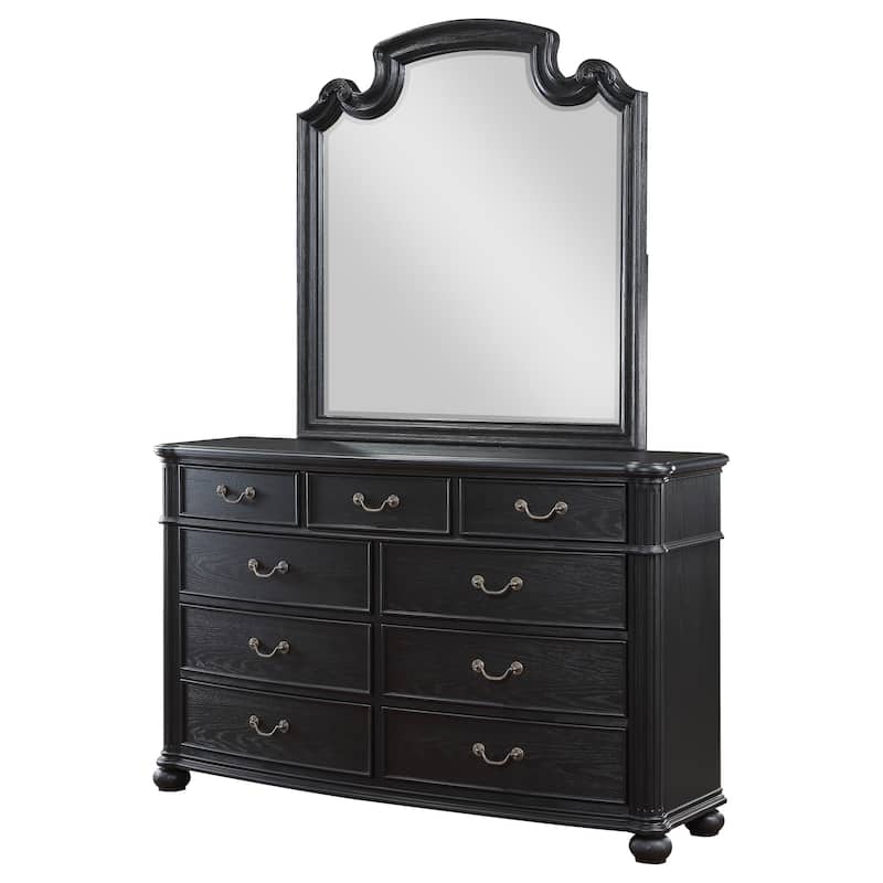 Celina Traditional Wood 9-drawer Dresser Black