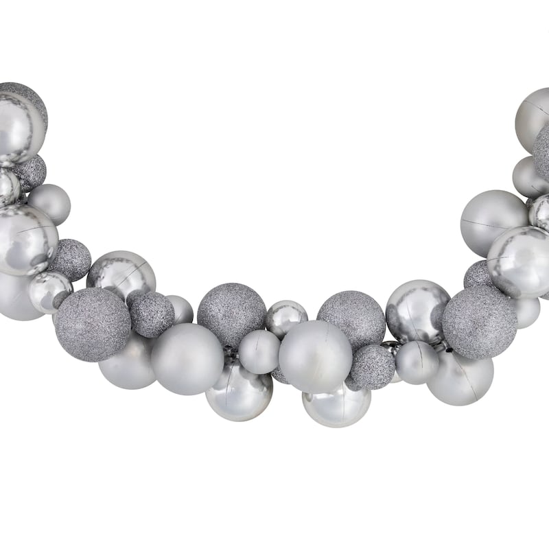 6' Shatterproof Ball 3-Finish Christmas Garland
