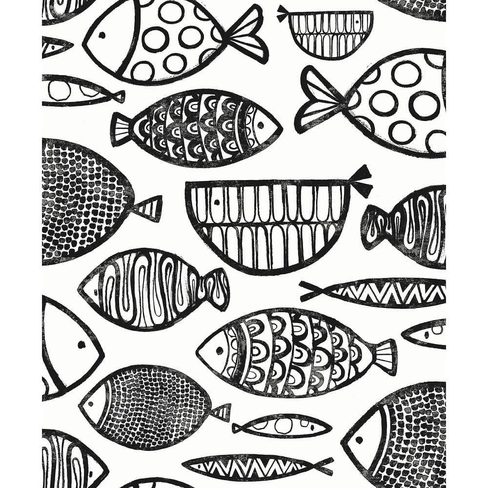 Seabrook Designs Cadence Fish Non-Woven Unpasted Wallpaper