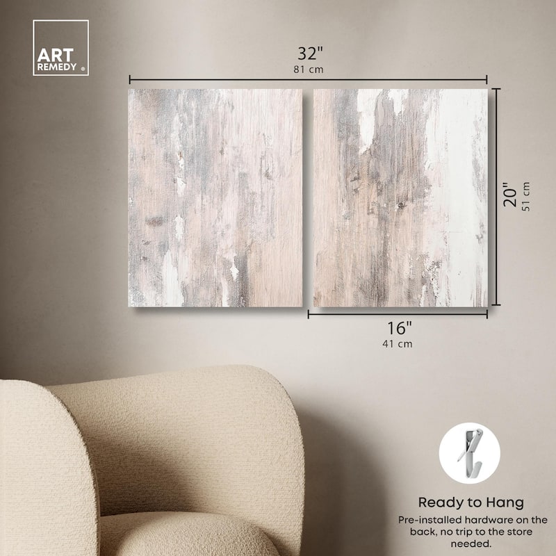 Striated Texture I Canvas Set of 2 by Art Remedy, Gallery Wrapped