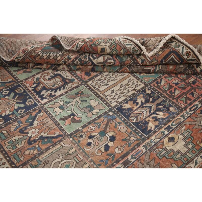 Hand Knotted Oriental 100% Wool Carpet Traditional Garden Design Multi-Colored Bakhtiari Area Rug - 10' 5'' X 6' 8''