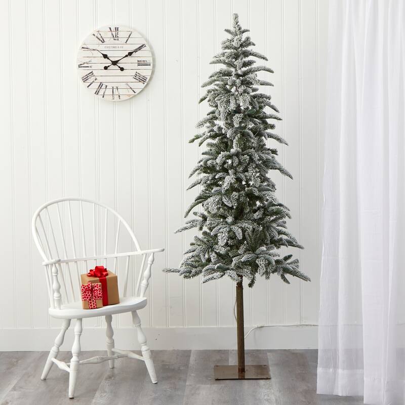 6.5Ft Pre-Lit Christmas Tree - Alpine Artificial Tree with Warm White Lights & Bendable Branches - Holiday Decor - 72