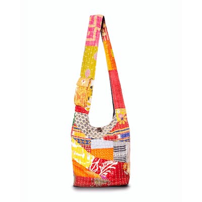 Kathmandu Collection Kantha Patchwork Hobo Bag
