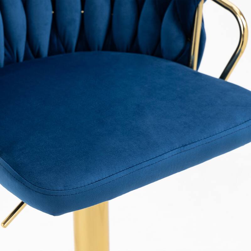 2 Set Counter Height Adjustable Velvet Bar Stools