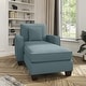 preview thumbnail 17 of 35, Stockton Chaise Lounge with Arms by Bush Furniture Turkish Blue