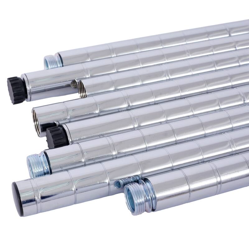 2450lbs Heavy Duty Adjustable Storage Rack with Wheels & Shelf Liners