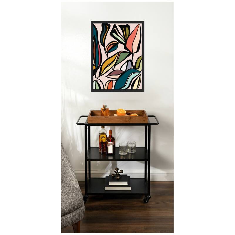 Kate and Laurel Fanciful Ficus Expansion by Alicia Bock Framed Canvas Wall Art Print