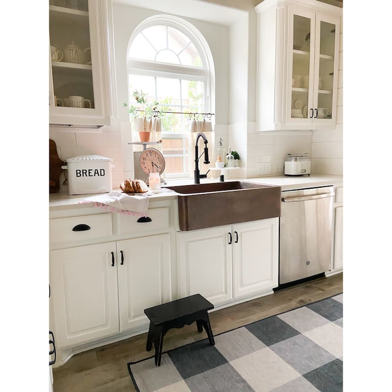 Adams Copper 33" Single Bowl Farmhouse Apron Front Undermount Kitchen Sink