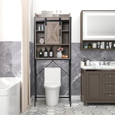 Over The Toilet Storage Cabinet - 9.25"D x 25.4"W x 67.7"H
