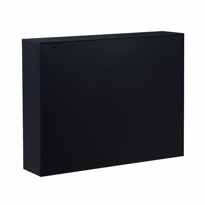 HomeRoots 26" Black Wood Wall Mounted Folding Floating Desk