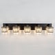 preview thumbnail 47 of 93, 2/3/4/5 Light Bathroom Vanity Light Wall Sconce with Crystal Shade 35.4 - Black