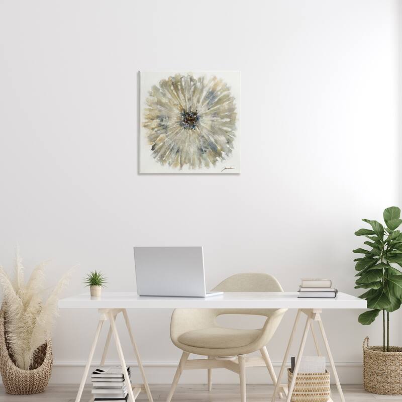 Stupell Neutral Rustic Abstract Flower Canvas Wall Art Design By Liz Jardine