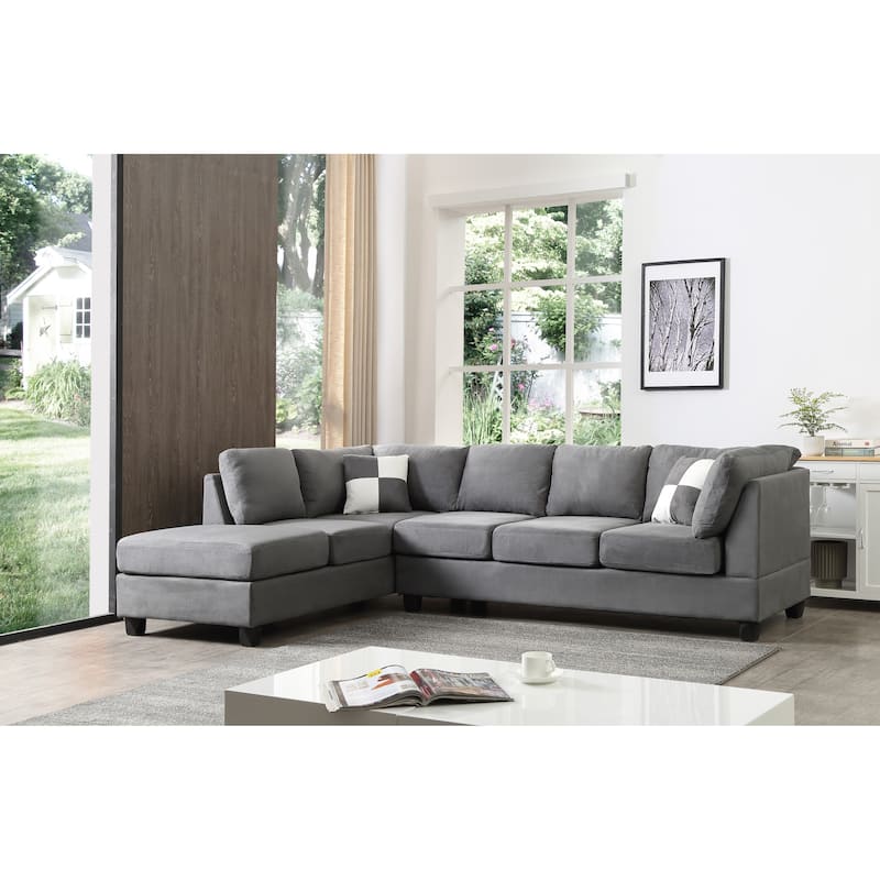 Gallant Microsuede Sectional Sofa - Grey