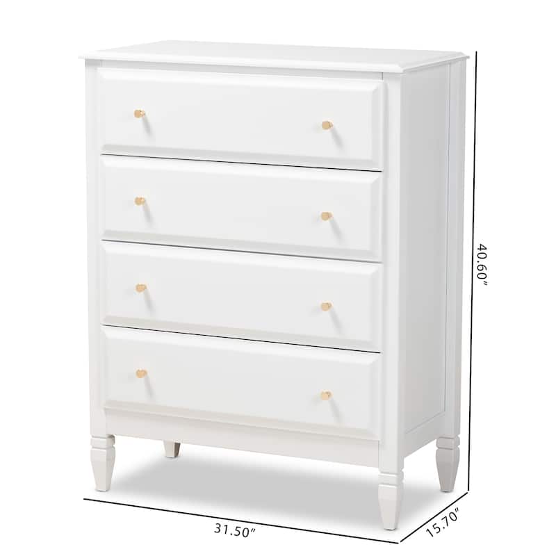 Naomi Classic and Transitional 4-Drawer Bedroom Chest