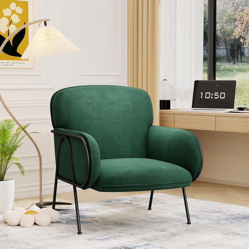 Velvet Accent Chair,Upholstered Modern Accent Chair Leisure Single Sofa Chair 23" Wide Seat Designed Arm Chair Corner Chair